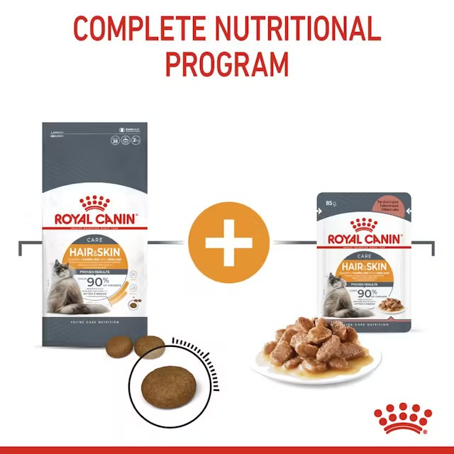 غذای خشک گربه رویال کنین هیر اند اسکین Royal Canin Hair & Skin Care وزن ۲ کیلوگرم