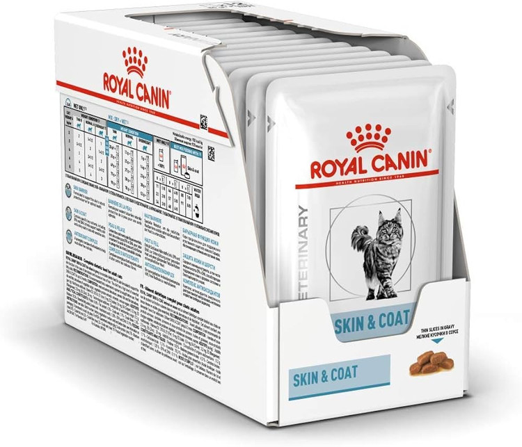 پوچ گربه رویال کنین اسکین اند کت درمانی Royal Canin Skin & Coat wet cat food وزن 85 گرم