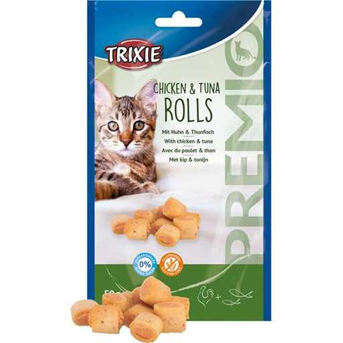 تشویقی گربه تریکسی رول مرغ و تُن ماهی Trixie Chicken & Tuna Rolls وزن 60 گرم