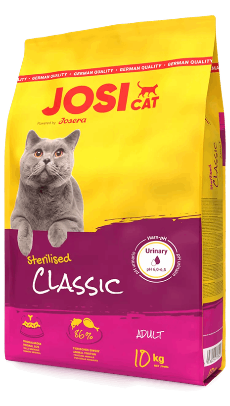 غذا خشک گربه جوسی کت کلاسیک طعم مرغ و ماهی Josicat classic Sterilised وزن 18 کیلوگرم