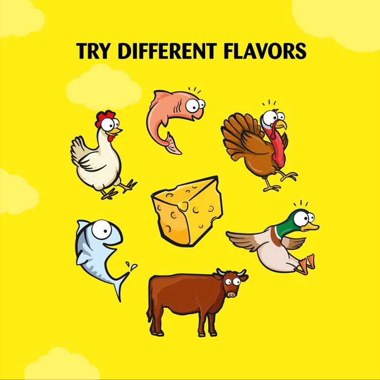 تشویقی گربه دریمیز طعم ماهی تن، سالمون و میگو Dreamies Cat Treats Tuna, Salmon & Shrimp Flavor وزن ۶۰ گرم