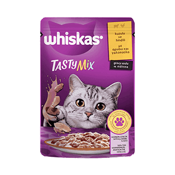 پوچ گربه ویسکاس تیستی میکس طعم بره و بوقلمون Whiskas Tasty Mix Lamb & Turkey Flavor وزن 85 گرم