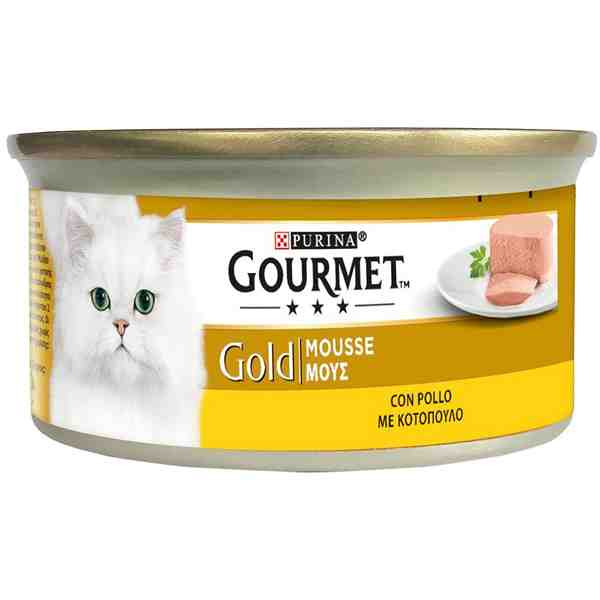 کنسرو پته گربه گورمت گلد طعم مرغ Gourmet Gold Cat Pate Can Chicken Flavor وزن 85 گرم