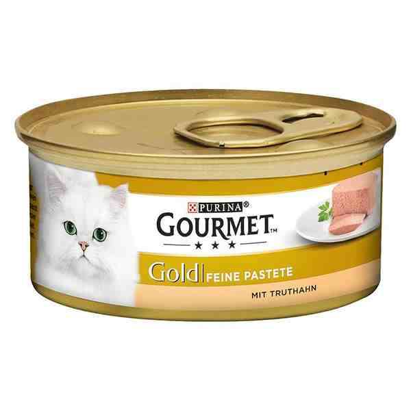 کنسرو پته گربه گورمت گلد طعم بوقلمون Gourmet Gold Cat Pate Can Turkey Flavor پک 24 عددی