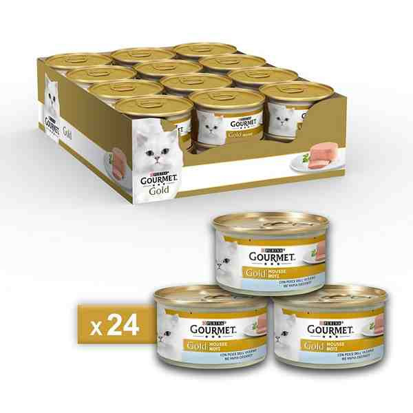 کنسرو پته گربه گورمت گلد طعم ماهی تن Gourmet Gold Cat Pate Can Tuna Flavor پک 24 عددی