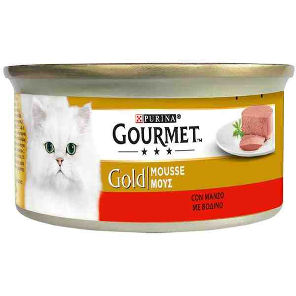 کنسرو پته گربه گورمت گلد طعم گوشت گاو Gourmet Gold Cat Pate Can Beef Flavor پک 24 عددی