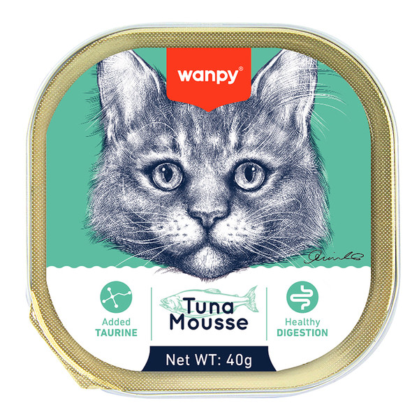 کنسرو ووم گربه ونپی طعم ماهی تن Wanpy Cat Tuna Mousse Flavor وزن 40 گرم