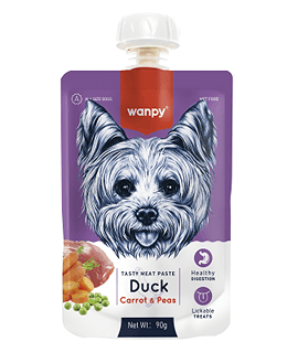 پودینگ سگ ونپی طعم اردک و هویج و نخودفرنگی Wanpy Dog Pudding Duck, Carrot & Pea Flavor وزن 90 گرم