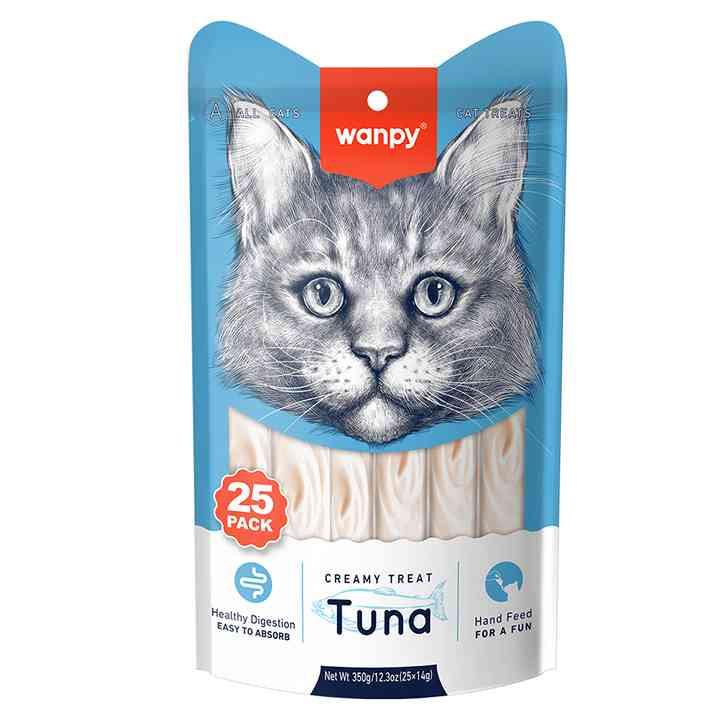 بستنی گربه ونپی طعم ماهی تن Wanpy Cat Ice Cream Tuna Flavor بسته 25 عددی