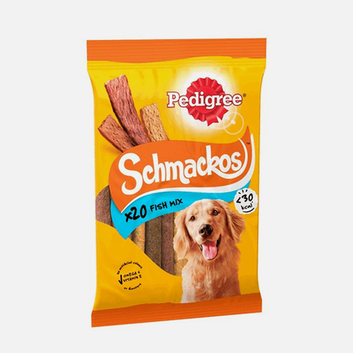 تشویقی سگ پدیگری مدل اسنک نرم طعم ماهی Pedigree Dog Treat Schmackos Fish Mix Flavor