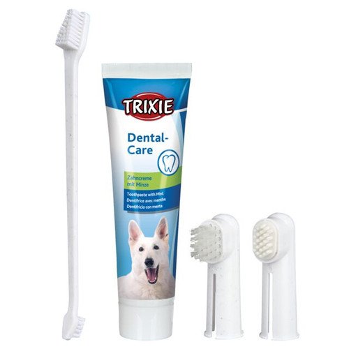 ست مسواک و خمیر دندان سه تکه مخصوص سگ تریکسی Trixie Dog Dental Care Set 3 Pieces