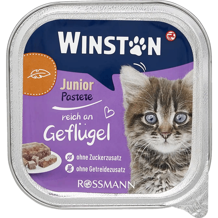 غذای کاسه ای گربه وینستون طعم گوشت ماکیان Winston Cat Wet Food Poultry Flavor وزن 100 گرم