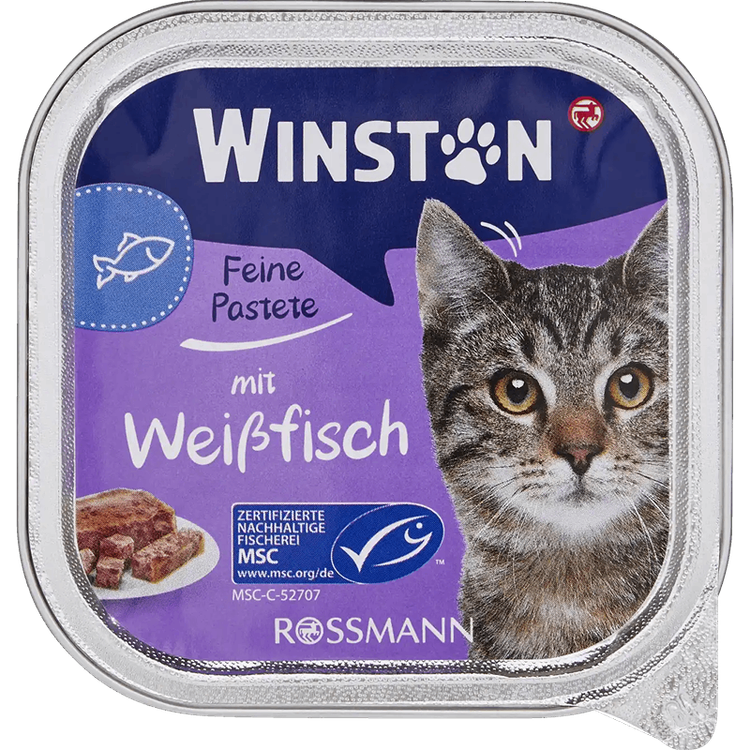 غذای کاسه ای گربه وینستون طعم ماهی اقیانوسی Winston Cat Wet Food ocean fish Flavor وزن 100 گرم