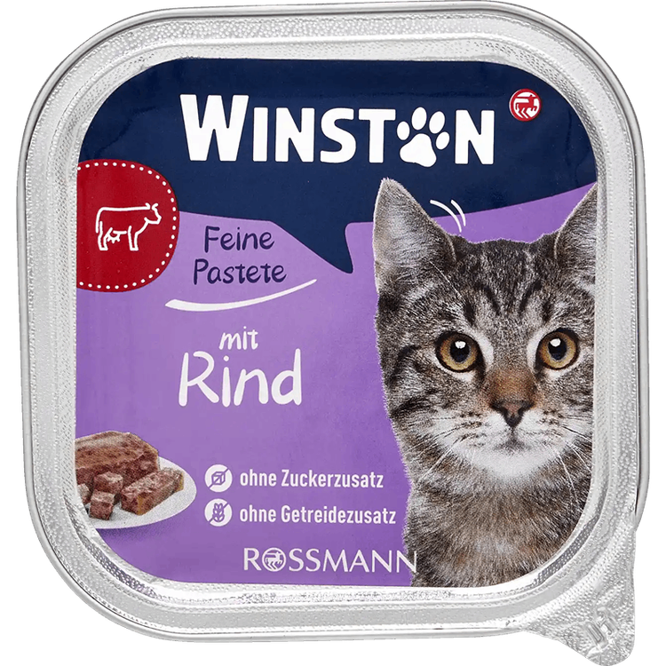 غذای کاسه ای گربه وینستون طعم گوشت گاو Winston Cat Wet Food Beef Flavor وزن 100 گرم