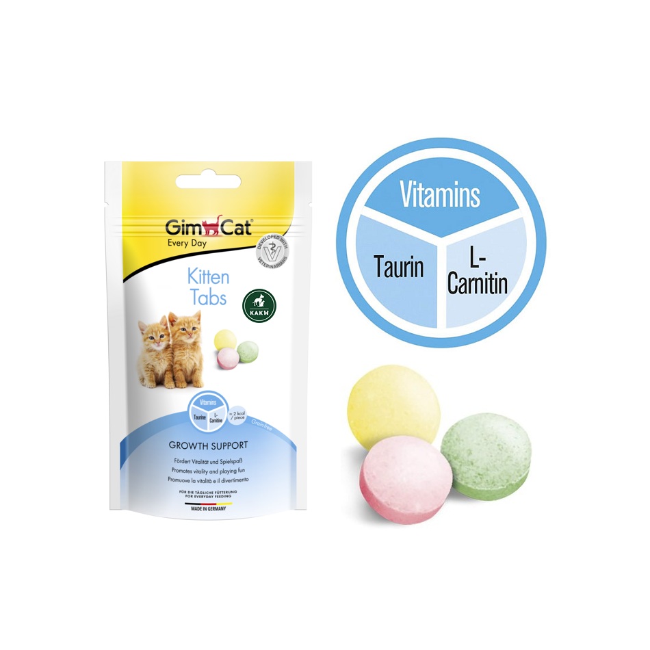 قرص مکمل بچه گربه جیم کت کیتن GimCat Kitten Tablets وزن 40 گرم