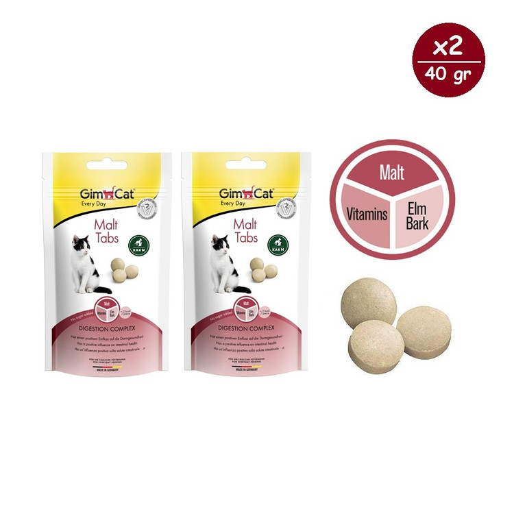 قرص مالت گربه جیم کت GimCat Malt Tablets وزن 40 گرم پک 2 عددی
