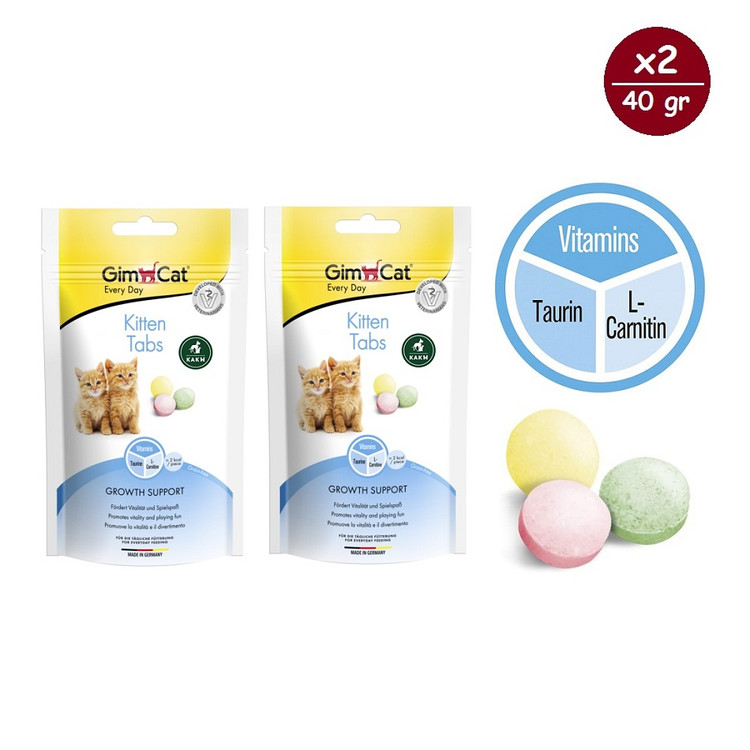 قرص مکمل بچه گربه جیم کت کیتن GimCat Kitten Tablets وزن 40 گرم پک 2 عددی