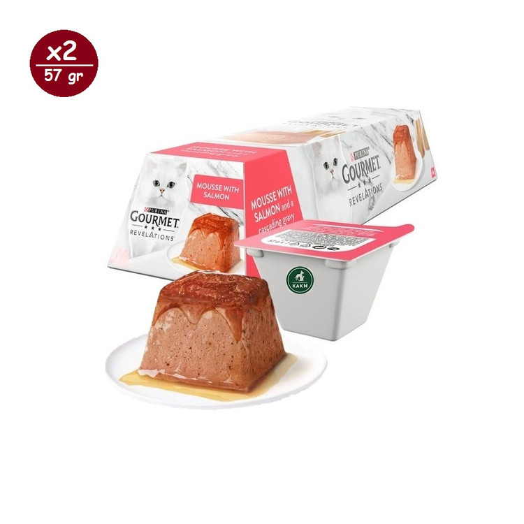 دسر گربه گورمت رولیشنز طعم سالمون Gourmet revelations cat Mousse whit Salmon وزن 57 گرم