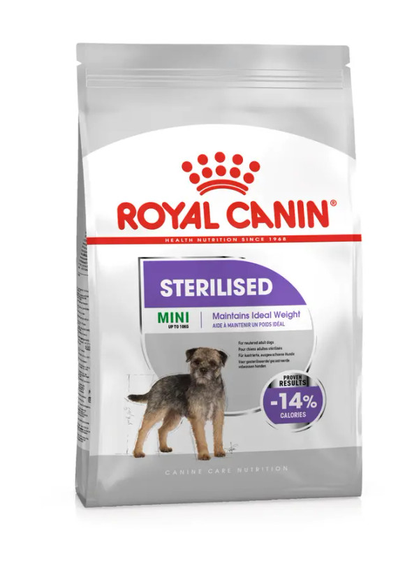 غذای خشک سگ نژاد کوچک رویال کنین مدل مینی استرلایز royalcanin dog mini sterilised وزن 3 کیلوگرم