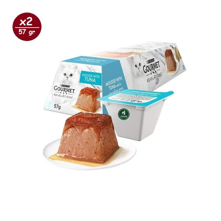 دسر گربه گورمت رولیشنز مدل مولتی پک چهار طعم Gourmet revelations cat multipack Mousse وزن 57 گرم پک 8 عددی