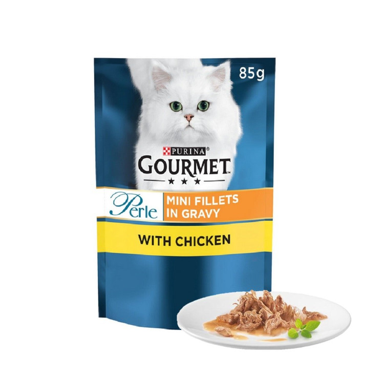 پوچ گربه گورمت طعم مرغ Gourmet cat Chicken wet food وزن 85 گرم