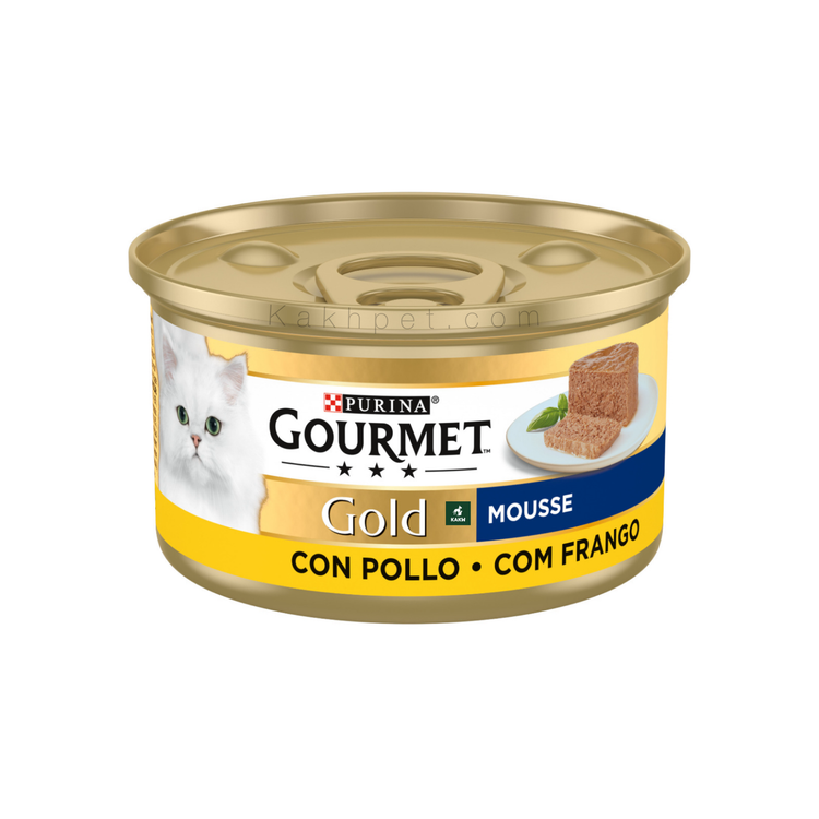 کنسرو موس گربه گورمت گلد طعم مرغ Gourmet Gold Cat Raffiniertes mousse chicken Flavor وزن 85 گرم