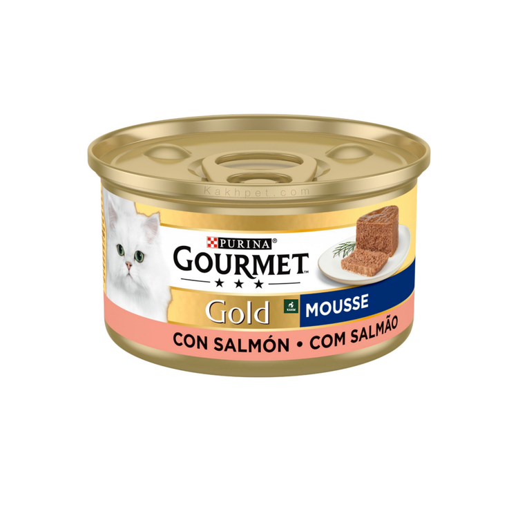 کنسرو پته گربه گورمت گلد طعم سالمون Gourmet Gold Cat pate Salmon وزن 85 گرم