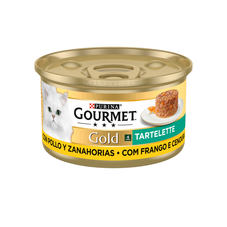 کنسرو چانک گربه گورمت گلد طعم مرغ و هویج Gourmet Gold Cat chunck chicken and carrot وزن 85 گرم