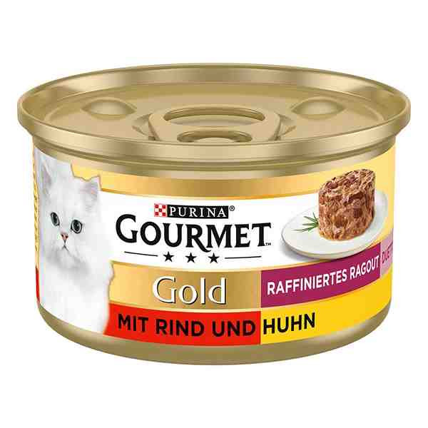 کنسرو گربه گورمت گلد مدل دابل میکس چهار طعم Gourmet Gold Double Mix وزن 85 گرم - پک 8 عددی