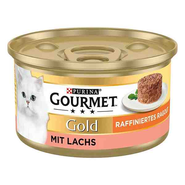 کنسرو گربه گورمت گلد مدل کیک چهار طعم Gourmet Gold Cat Raffiniertes Ragout وزن 85 گرم - پک 24 عددی