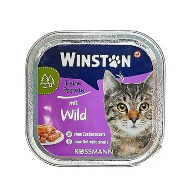 غذای کاسه ای گربه وینستون طعم گوشت شکار Winston Cat Wet Food Poultry Flavor وزن 100 گرم