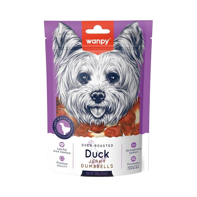 تشویقی سگ ونپی مدل دمبلی اردک Wanpy Dog Treat Duck Dumbbells وزن 100 گرم