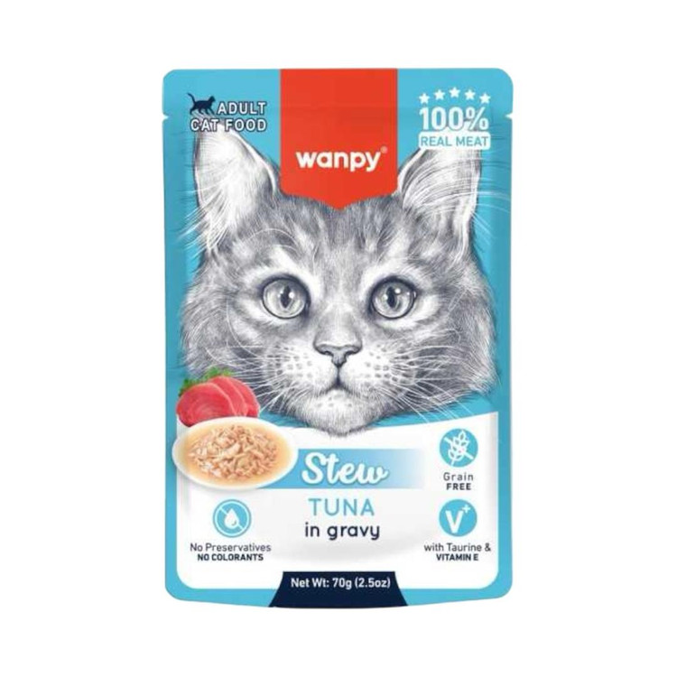 پوچ گربه ونپی طعم ماهی تن Wanpy Cat Tuna Wet Food وزن 70 گرم