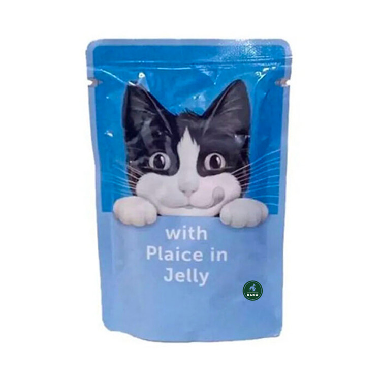 پوچ گربه فلیکس طعم ماهی خال مخالی در ژله Felix cat Plaice in jelly وزن ۸۵ گرم