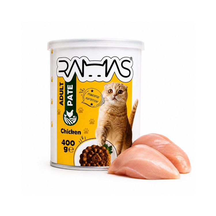 کنسرو پته گربه راماس طعم مرغ Ramas cat chicken loaf وزن ۴۰۰ گرم