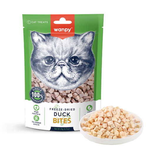 تشویقی گربه فریزدراید ونپی طعم اردک Wanpy Cat Treat Duck Freeze - dried وزن 20 گرم