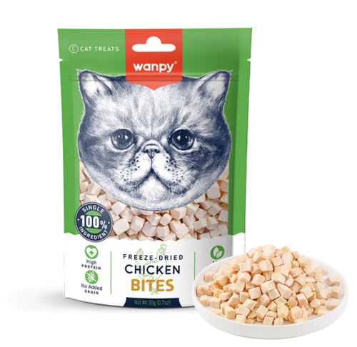 تشویقی گربه فریزدراید ونپی طعم مرغ Wanpy Cat Treat Chicken Freeze - dried وزن 20 گرم