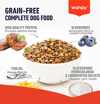 غذای خشک سگ ونپی طعم گوشت گاو Wanpy dog dry food وزن ۱.۵ کیلوگرم