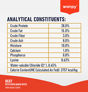 غذای خشک سگ ونپی طعم گوشت گاو Wanpy dog dry food وزن ۱.۵ کیلوگرم