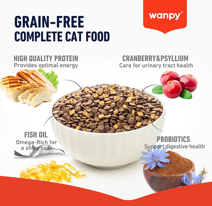 غذای خشک بچه گربه ونپی کیتن طعم مرغ Wanpy cat dry food وزن ۱.۵ کیلوگرم